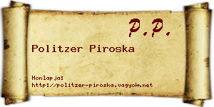 Politzer Piroska névjegykártya